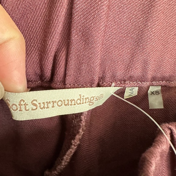 Soft Surroundings Metro Denim Pull On Leggings Burgundy Size XS NWT - Picture 8 of 9